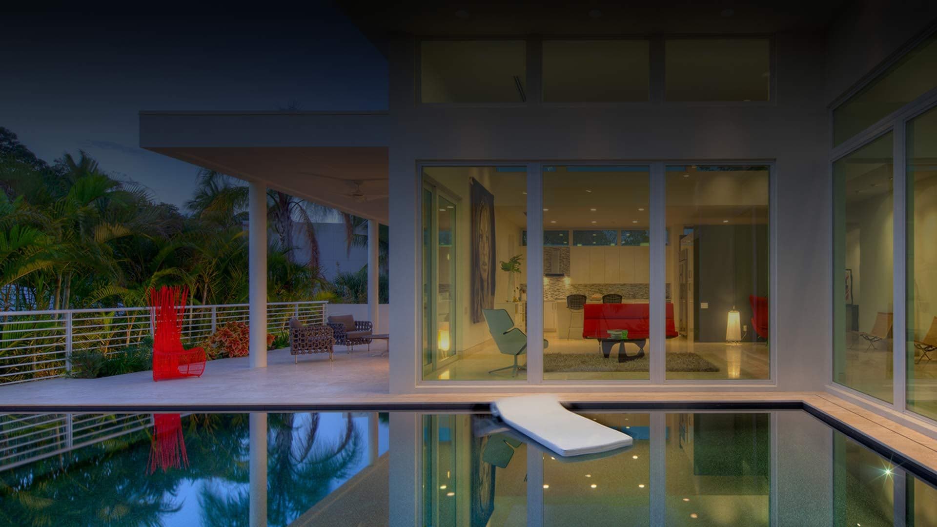 Sliding Glass Doors and a pool